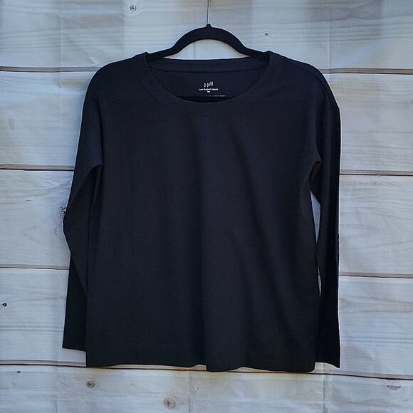 J. Jill Black Luxe Supima Relaxed Long Sleeve Tee Size XS - Picture 1 of 3
